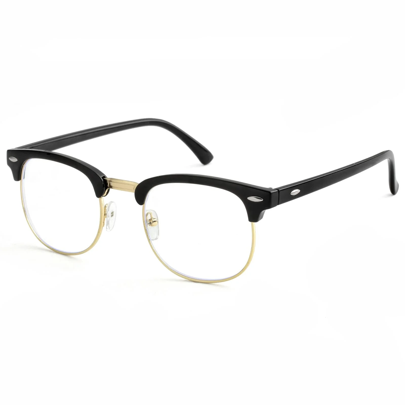 Blue Light Blocking Glasses for Women Men Classic Semi Rimless Fake Nerd Anti...
