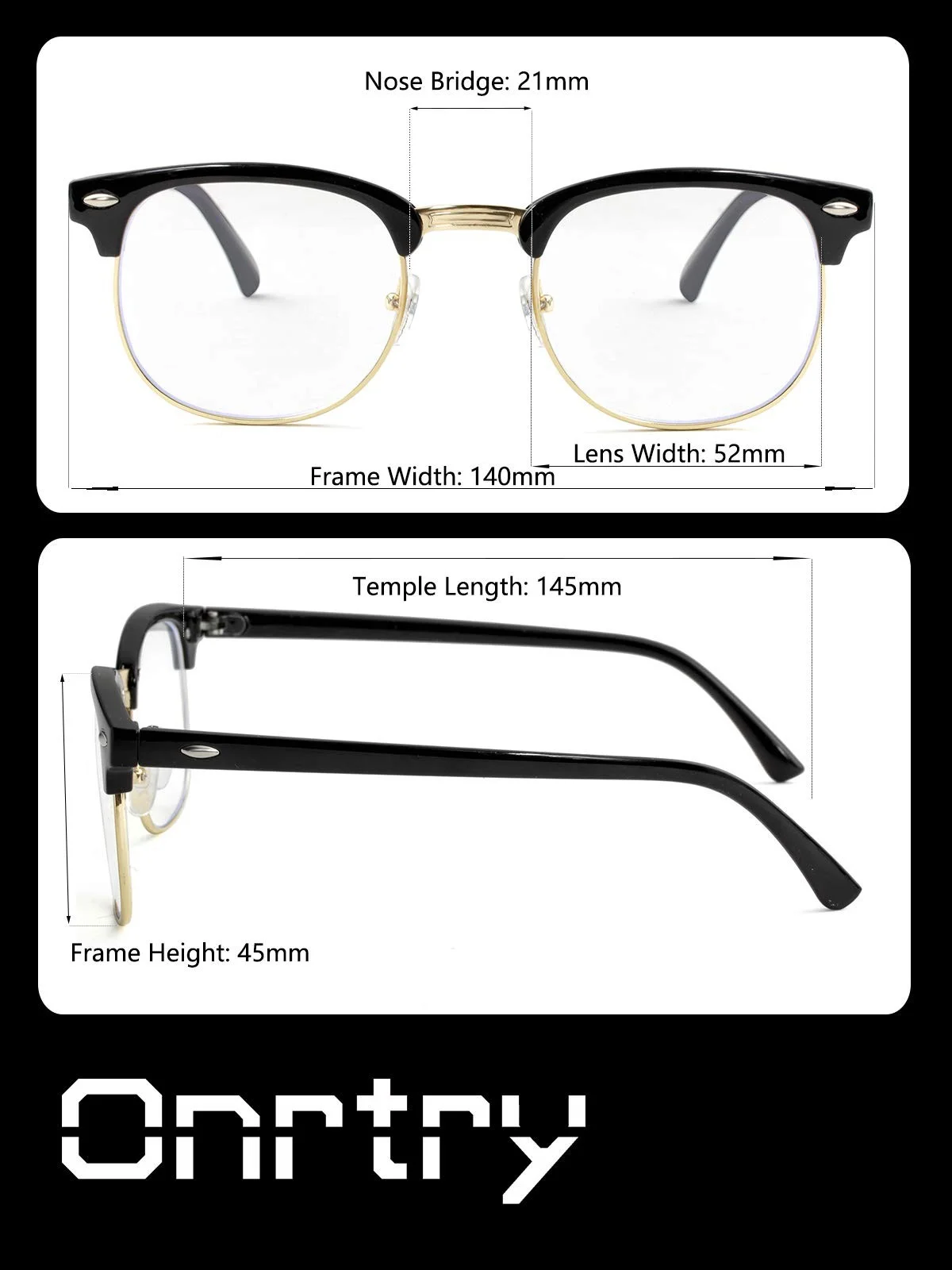 Blue Light Blocking Glasses for Women Men Classic Semi Rimless Fake Nerd Anti... 2
